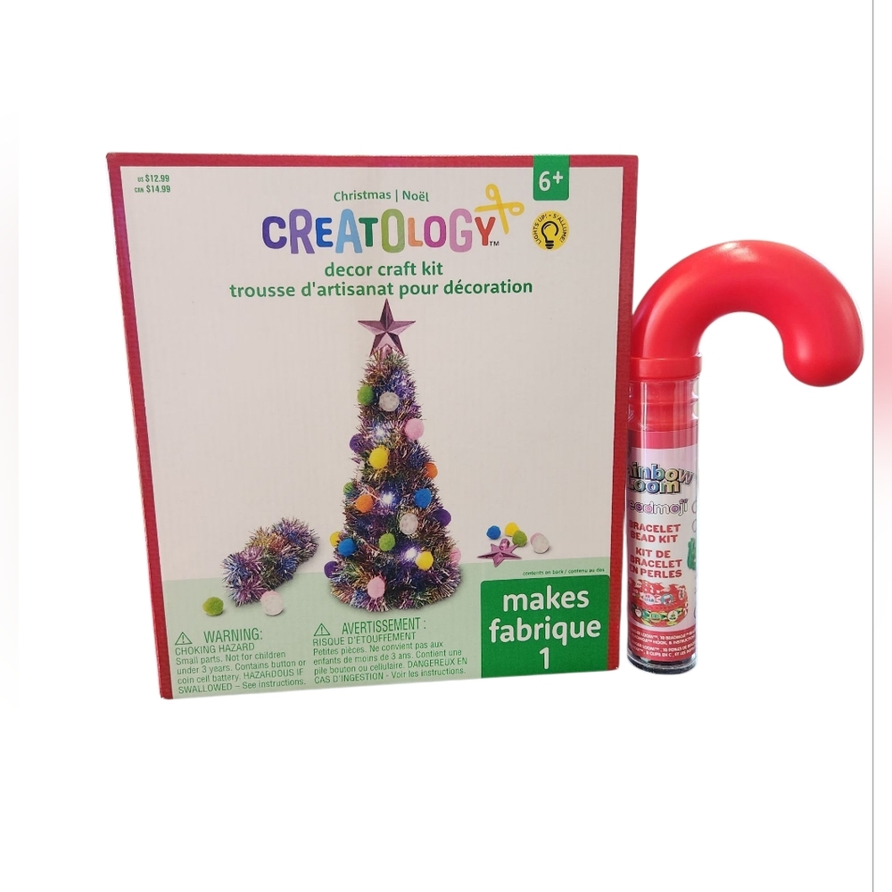 Creatology Christmas Kid Craft Kits - Multicolor Tree Kit And Loom Candycane Kit